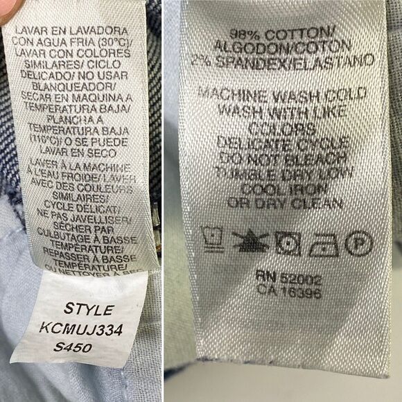 DKNY Boot Cut Jeans Womens 6 Distressed Denim Straight Leg Mid Rise - Picture 8 of 12